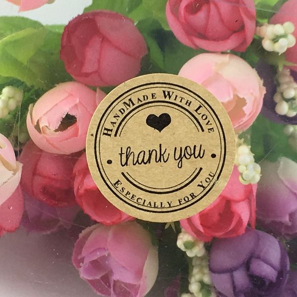 

3см kraft round «спасибо» этикетка тара и упаковка наклейки самоклеящиеся наклейки записках герметизация ручной бумаги этикетки этикетки