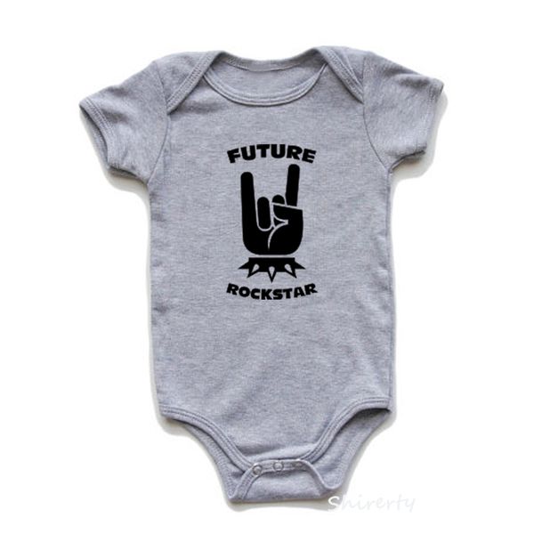 

rock black cotton short sleeve baby bodysuit baby boys girls clothes funny baby clothing 0-24m, White