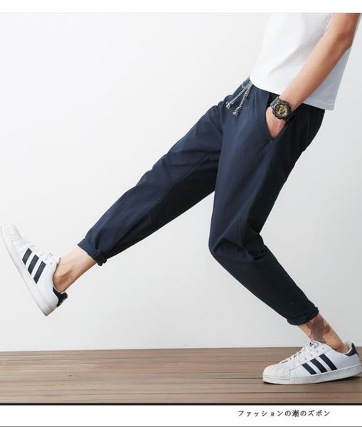 

2019 lo.ose new men's harem pants hip hop men's casual men's 100% cotton, Black