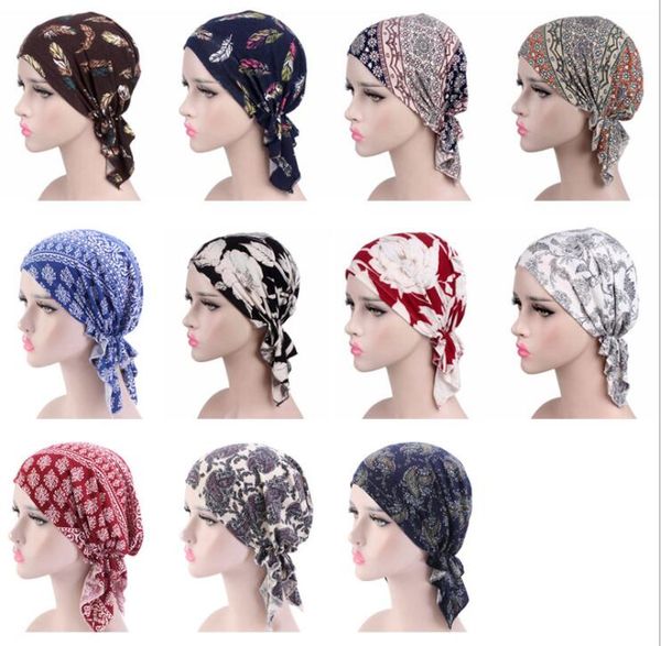 

turban print triangle bandanna cap elastic pirate headscarf floral headband headwear chemotherapy cap bandana hat hair accessorieers lsk631, Yellow