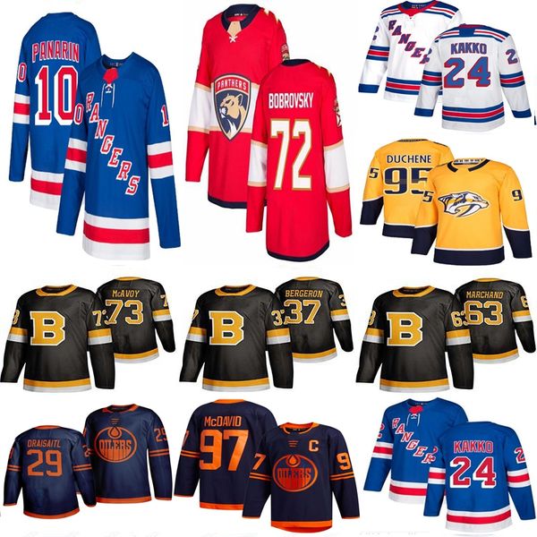 

нэшвилл 95 дюшна флорида пантера 72 бобровского нью-йорк рейнджерс 24 kaapo какко 97 макдэвид хоккейных маек, Black;red