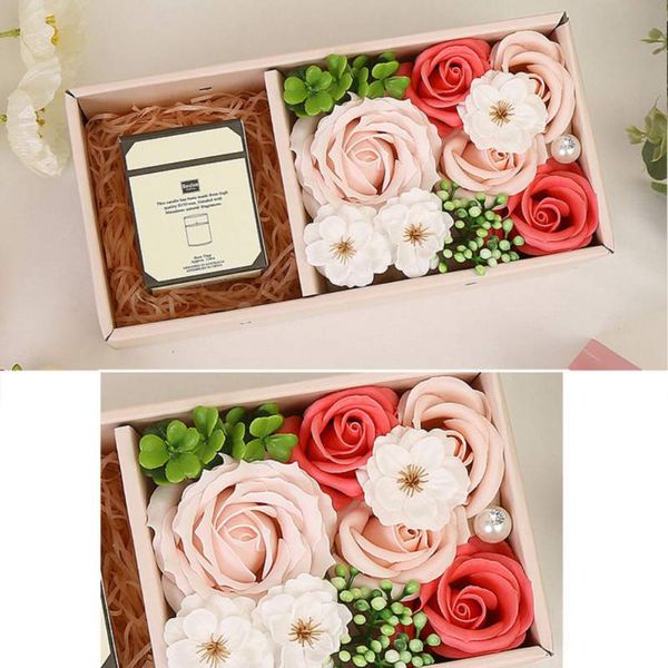 

romantic rose scented candle gift box for valentine's day girl's gift artificial soap bouquet multicolor rose flower