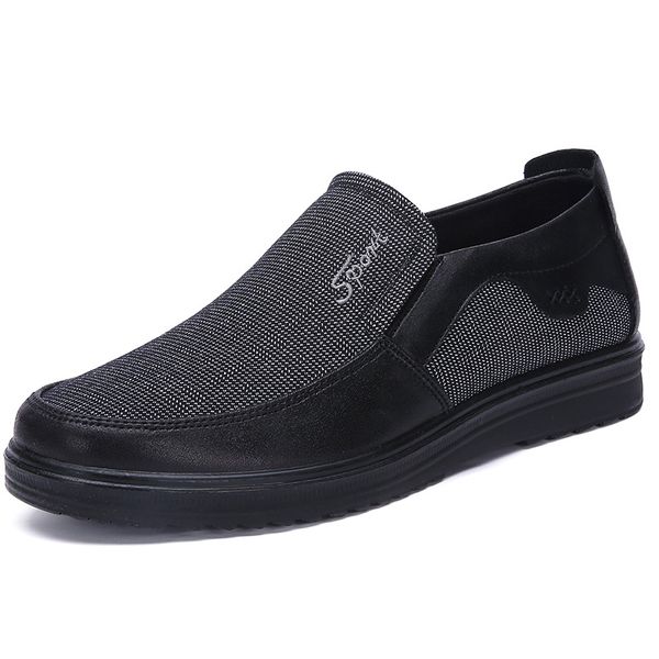 

новые мужские ботинки холст тапки черный флот espadrilles mens тренер моды кожа обуви на открытом воздухе ходьба пункт # 11, Black