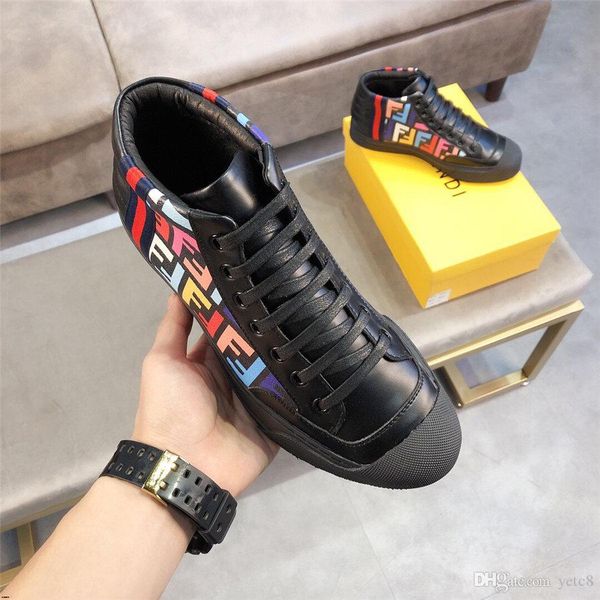 

19fw shoes new men casual shoes high sneakers men vulcanized shoes platform sneakers quality men's sneakers masculinas2019 madaok, Black