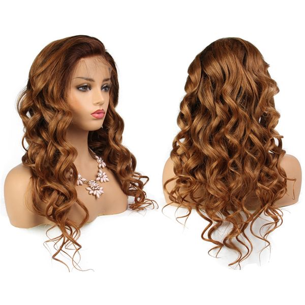 

blonde brown human hair lace front wigs for black women brazilian remy hair wig full lace human hair wig