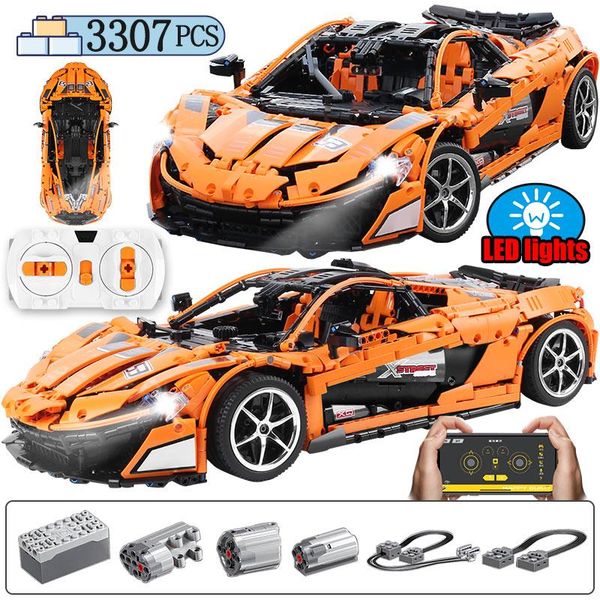 

city the moc mclaren p1 speed car building blocks for legoing technic app rc/non-rc motor racing car set bricks toys for kids