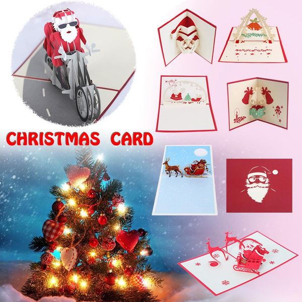 

3d innovative christmas card three-dimensional hollow christmas card paper sculpture handmade greeting home decor