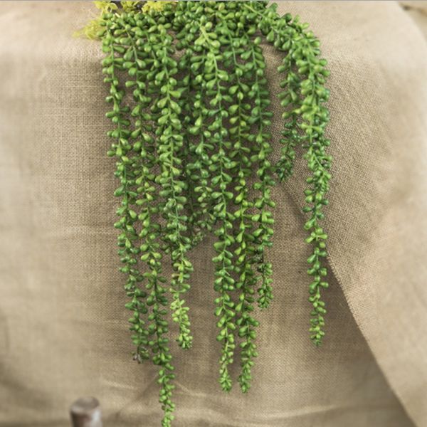 

72cm artificial teardrop succulent plants wall hanging bean vine flores rattan for home decoration diy wreath fake flowers