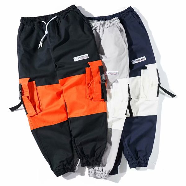 

fpants high street японский рыхлой карманы 2f лето мужчины хип-хоп штаны скейтборд streetwear мужчины, Black