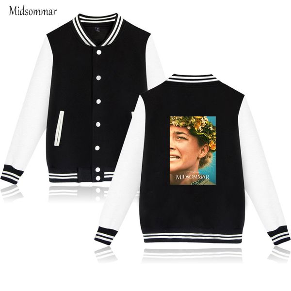 

midsommar slasher flick character print jacket men's baseball uniform v-neck streetwear pop classic long sleeve midsommar jacket, Black;brown
