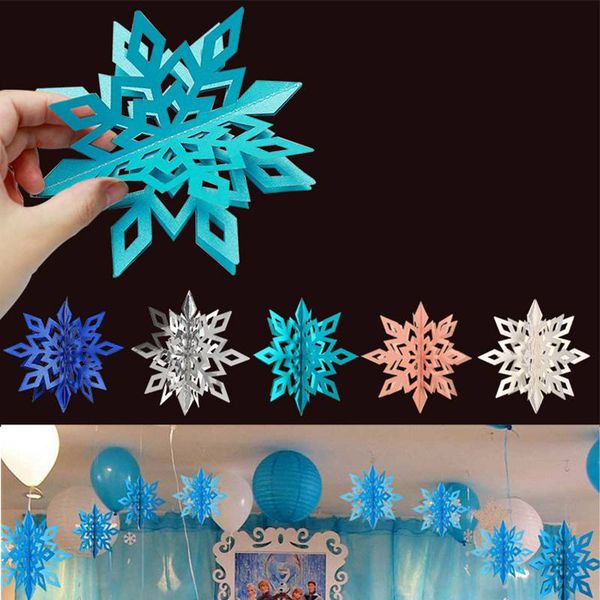 

6pcs snowflakes 3d plastic glitter fake snow ornaments home pendant party festival decoration ornament for home