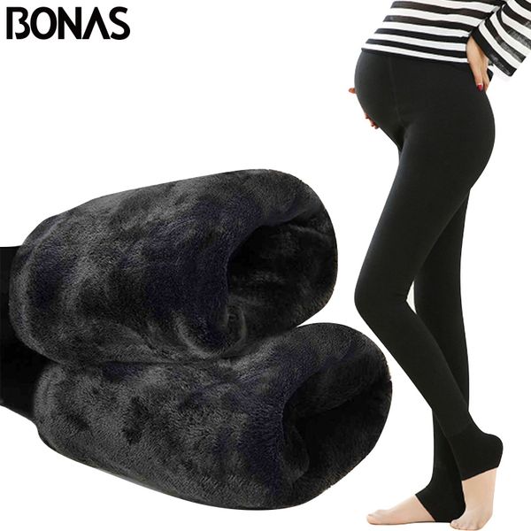 

bonas зима беременные колготки колготки регулируемая талия толстый бархат legins колготки женщины плюс размер высокий упругие теплый колготк, Black;white