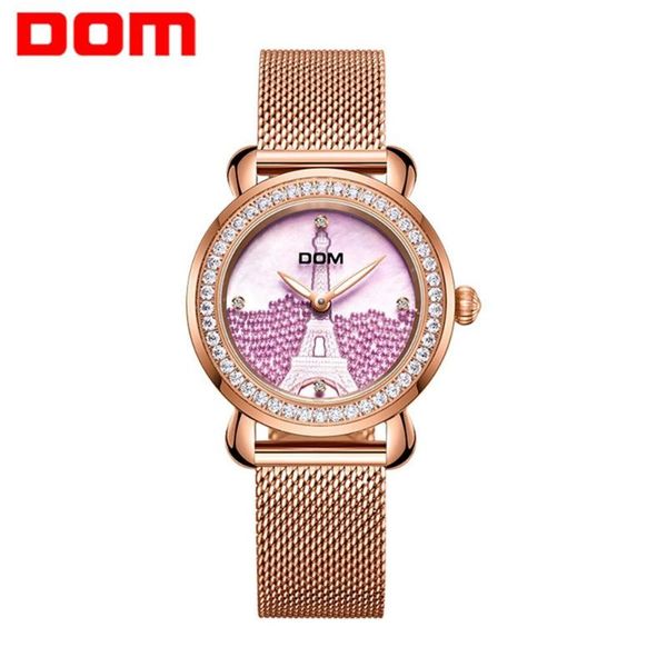 

women watch rose gold steel quartz ladies watches rhinestone sapphire crystal dress relogio faminino g-613g-6m, Slivery;brown