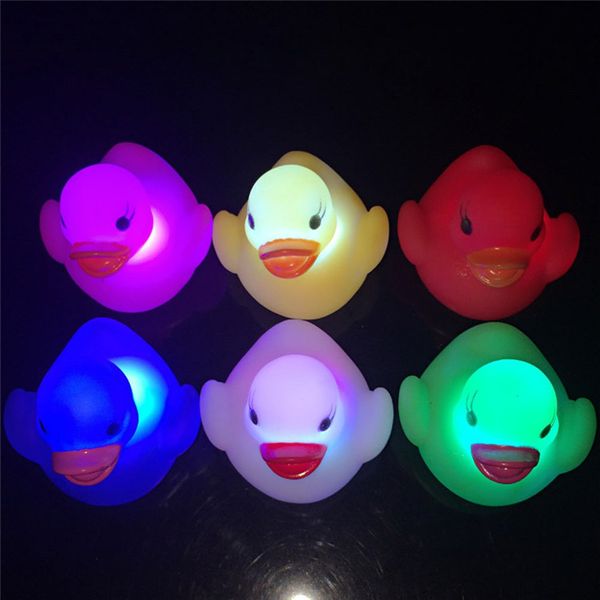 

water induction rubber ducks baby toys for children babies bathroom swimming pool summer light toys