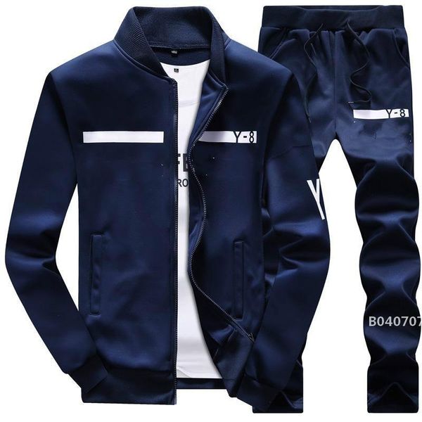 

new tracksuit men winter sportswear hoodies coat loose mens sweater tracksuits zipper sets plus size coat pant, Gray