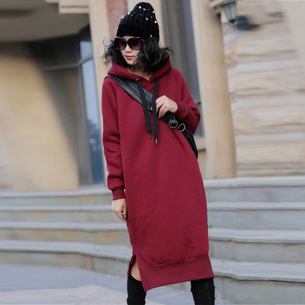 

дизайнер одежды плюс размер женская одежда плюс размер 2019 толстовка с капюшоном длинные winter casual split сыпучие solid толстовки пулове, Black;gray