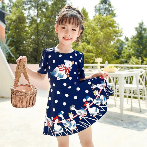 

children's women's cute duckling spot printed one-piece skirt korean-style dress swimsuit xiaoqingxin spring swimsuit, White;black