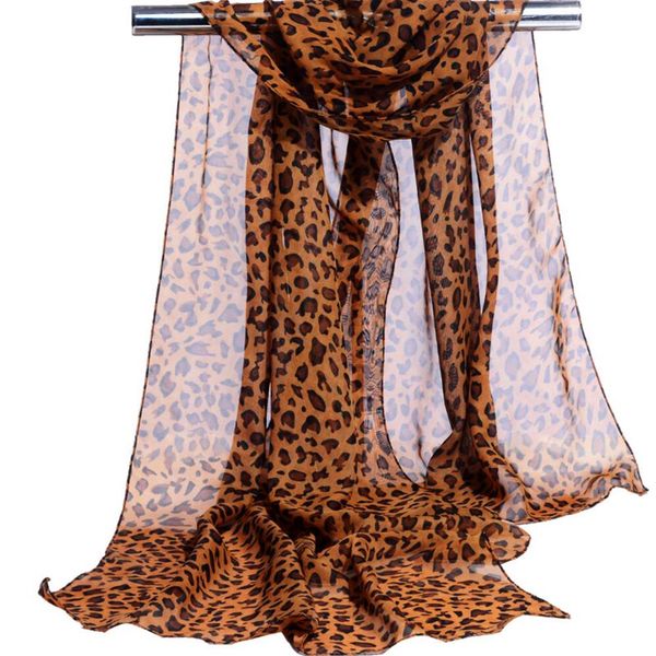 

fashion lady leopard print scarf women summer long scarves shawls chiffon soft femme wrap beach sunscreen r scarf