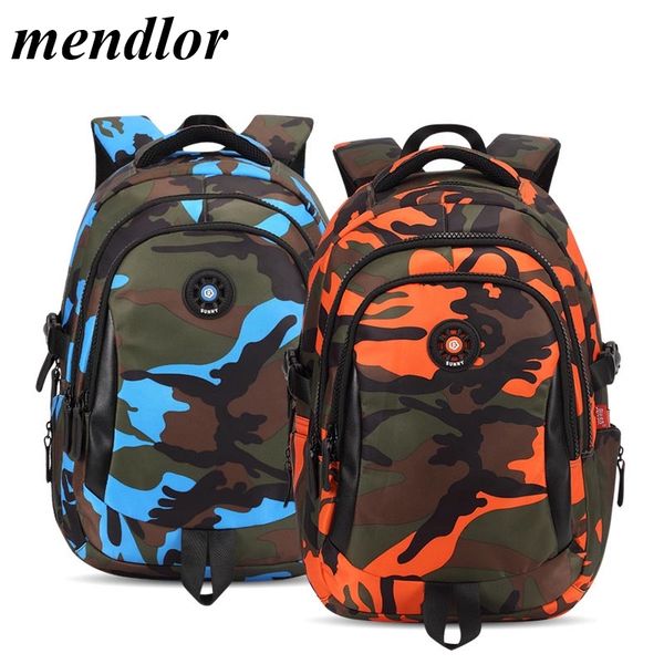 

3 sizes camouflage waterproof nylon school bags for girls boys orthopedic children backpack kids bag grade 1 - 6 mochila escolar