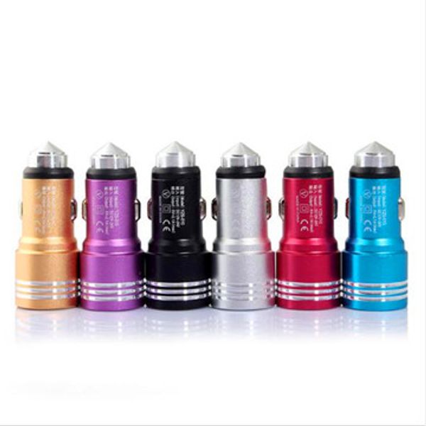 

3 1a afety hammer aluminium metal dual u b car charger for iphone 5 6 7plu ipad android phone 2 port u b output fa t charge adapter