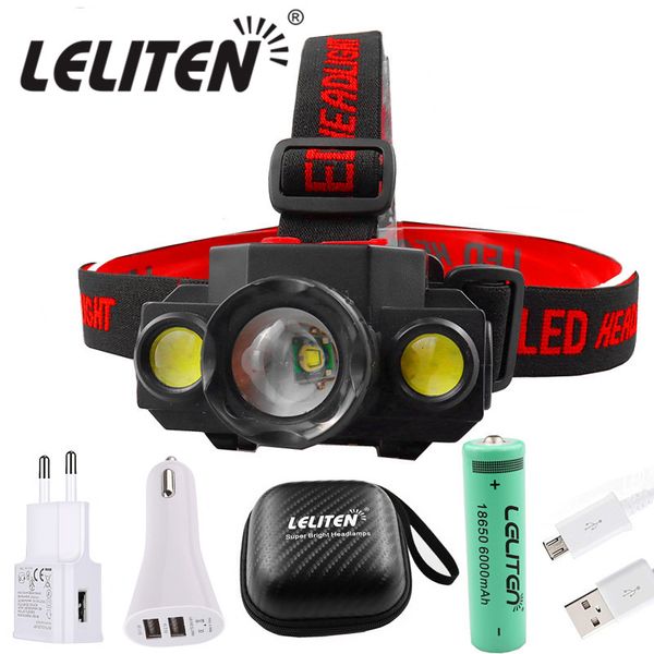 

headlamps cob led fishing headlight use 18650 battery headlamp zoom head lamp torch camping light