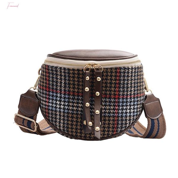 

женщины мода шерстяной shell сумка женщина полукруг широкополосное zipper crossbody сумка деньги телефон клецка сумка