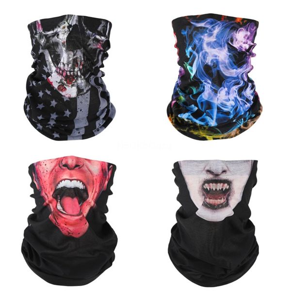 

j58oi outdoor hiking skull scarf windproof uv protection bandana hiking fishing neck skull scarf cycling head mask magic face wrap bandan#78, Blue;black