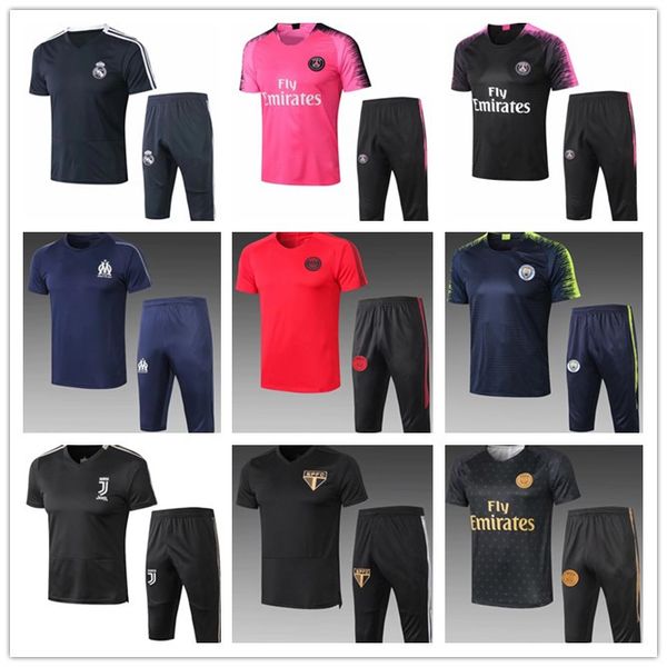 

2019 Реал Мадрид survetement футбол короткими рукавами 3/4 брюки спортивный костюм для Дома Прочее футбол комплект рубашка Дома Прочее набор