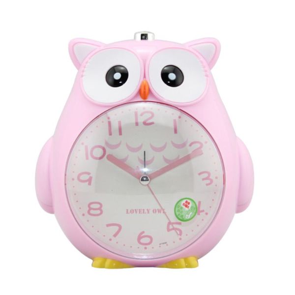 

creative cute cartoon owl alarm clock with night light bedside silent bedroom