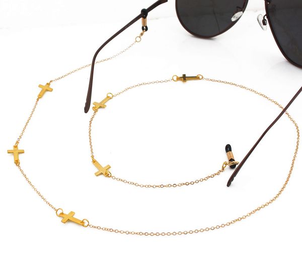 

10 piece gold metal cross glasses chain sunglasses accessories