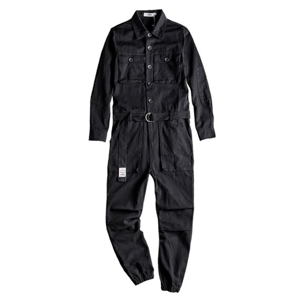 

new men's jean bib overalls hip hop jumpsuits with multi pockets workwear, Blue