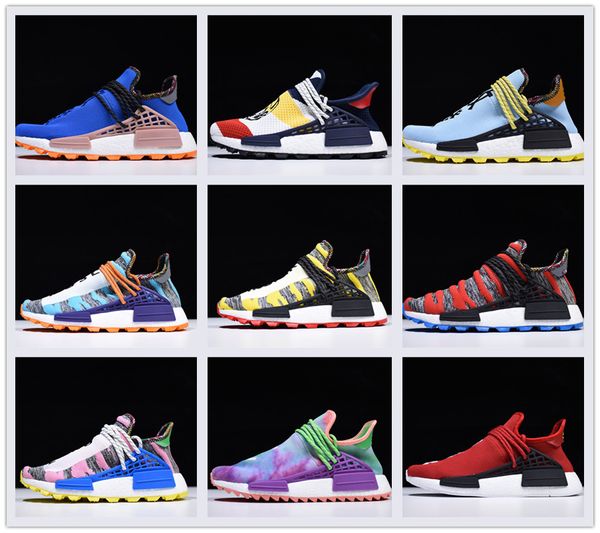 

2020 stock x nmd r1 hu human race pharrell williams women running shoes triple black white nerd yellow mens trainer sports sneakers runner