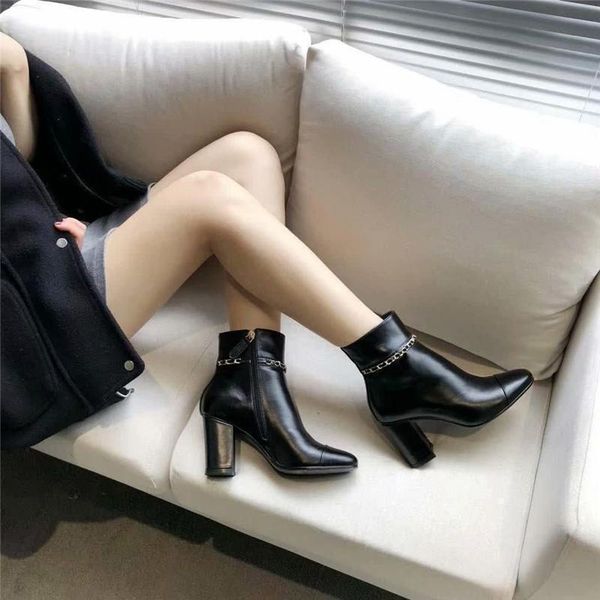 

2020 authentic martin calfskin ankle boots women lace up genuine leather black high heels boots g35008 x53109 94305 sneakers with box