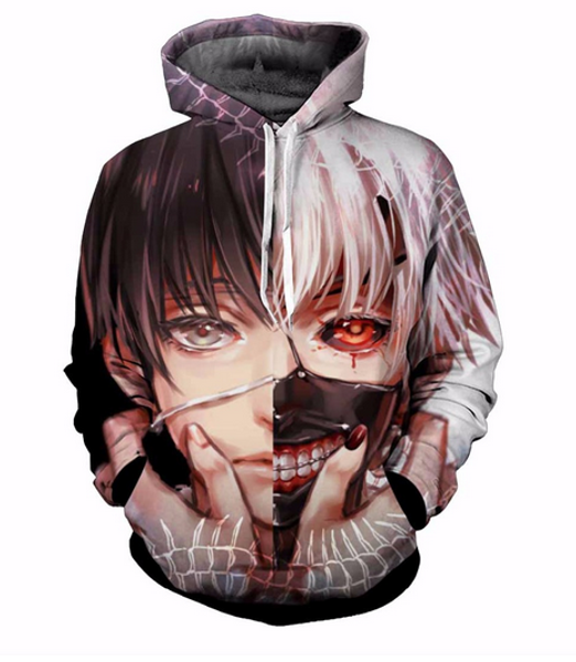 

fashion 3d printed anime tokyo ghoul men women pullover hoodies street wear casual hip hop pockets sweatshirt clothing zgxl070, Black
