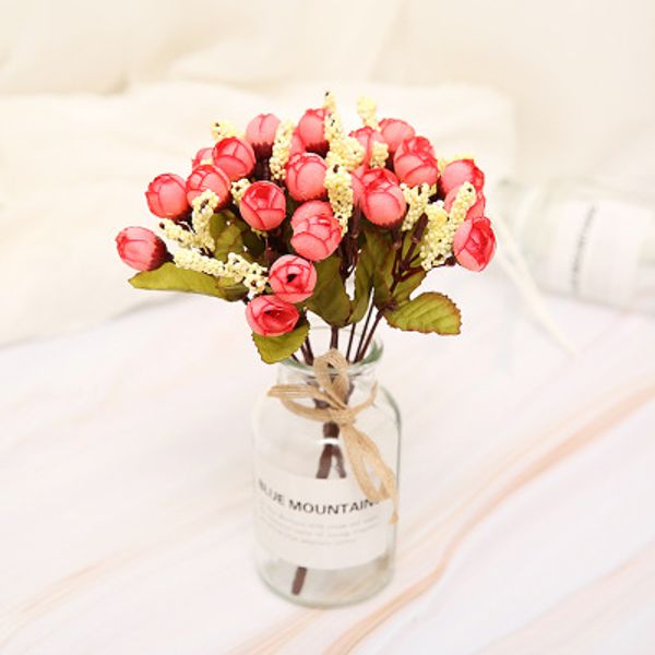 

15 головки букет малый bract искусственные розы искусственные цветы шелковые розы diy свадьба главная рождественский декор цветы розы подаро