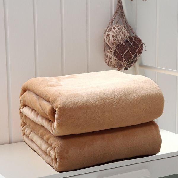 

100% polyester thick plush microfiber throws solid color blanket air/sofa/bedding soft winter flat bedsheet 180x200cm42