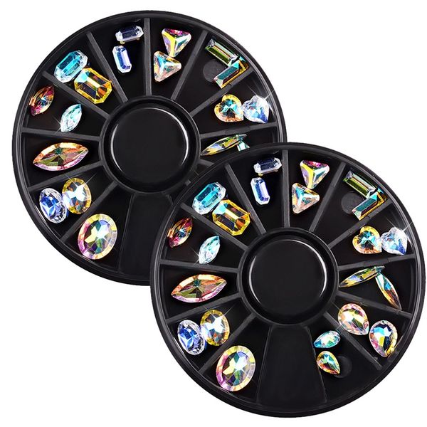 

1 piece nail ornament transparent shaped rhinestone ab diamond jewelry horse eye drop jewelry disc tools nail sticker, Silver;gold