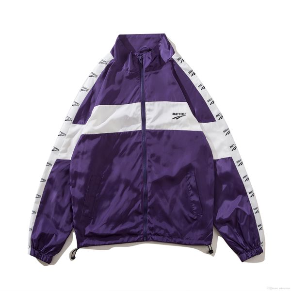 

mens active windbreaker jackets women loose patchwork outerwear coats lovers high street letter print jackets coats hommes clothing, Black;brown