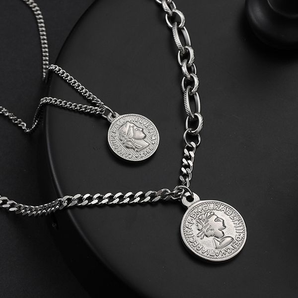 

fashionable personality hip-hop necklace female cold wind pendant simple necklace sale, Silver