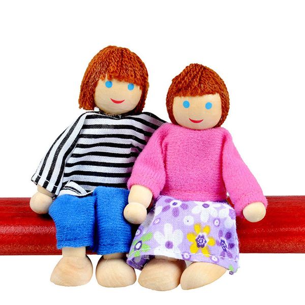

7pcs wooden furniture dolls house family person figures miniature set doll toys pretend play dollhouse kids child play toy#p5