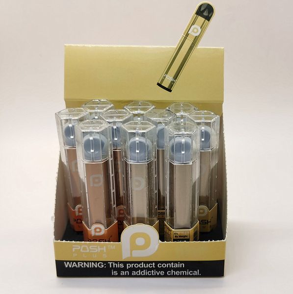 

POSH PLUS Disposable Device E-cigarettes Vape Starter Kits 450mAh Vape Battery 2.0ML Capacity Ecig Vaporizers Pens Packaging 10 Colors Empty