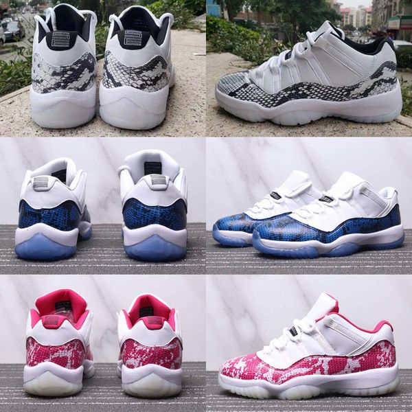 

quality high jumpman 11 11s low navy blue snakeskin basketball shoes men women 11 low pink snakeskin sports sneakers size 36-47