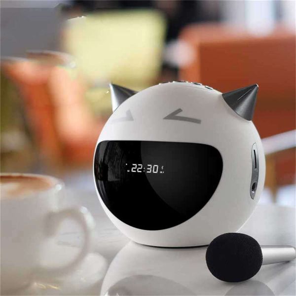 

multifunctional devil digital alarm clock wireless bluetooth speaker fm radio support tf card sveglia senza fili rt99