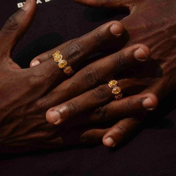 

размер сша 8 9 10 золото желтый cz кольцо овальный agg образный кубический цирконий обручальное кольцо хип хоп цвет камень палец кольца мужч, Slivery;golden