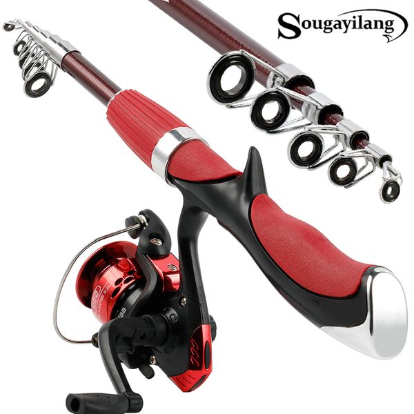

sougayilang 1.5m carbon fiber rod superhard boat fly lure fishing rod with fishing reel fishing tackle de pesca
