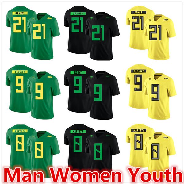 

customize ncaa oregon ducks football jerseys lamichael james 21 legarrette blount 9 marcus mariota 8 jersey any name number size s-5xl, Black