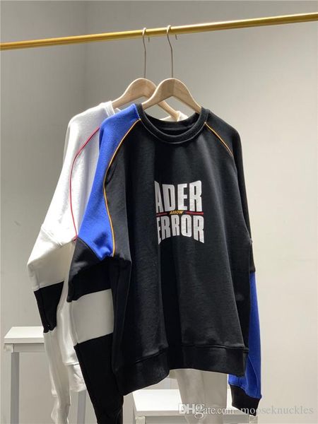 

19fw new luxurious brand design ader error color blocked sweater hoodie men women fashion casual streetwear sweatshirts outdoor shirts, Gray;blue