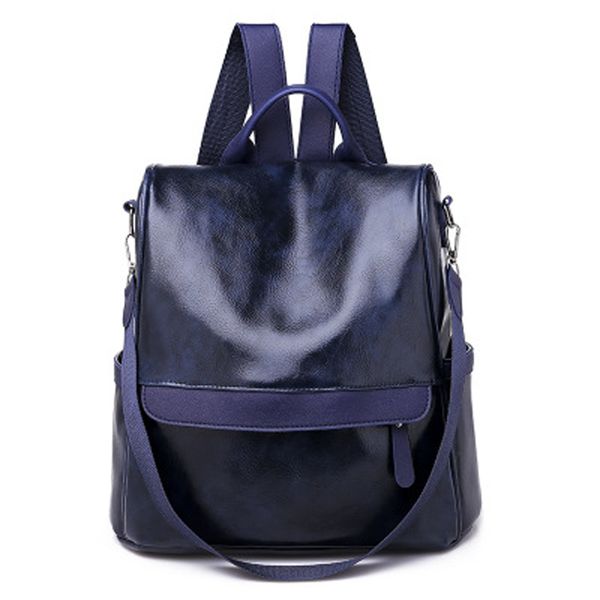 

2020 casual pu leather backpack women waterproof designer school bags for teenage girls fashion travel tote packbag