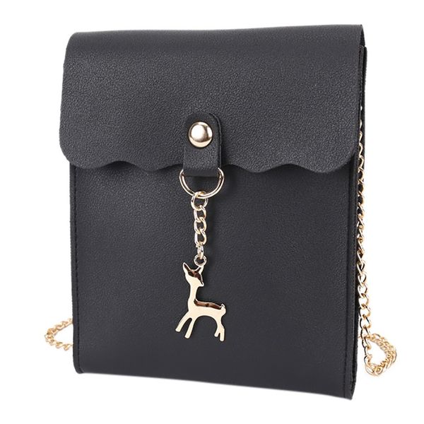 

metal deer pendant ruffle hasp chain shoulder bags fashion shoulders small square bag letter purse mobile phone messenger bag