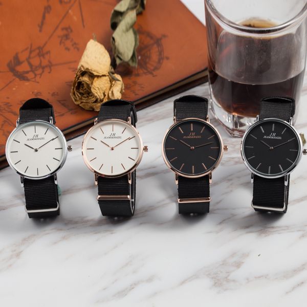 

2017 new quartz watch lovers watches women men dress watches canvas dress wristwatches fashion casual gold silver, Slivery;brown